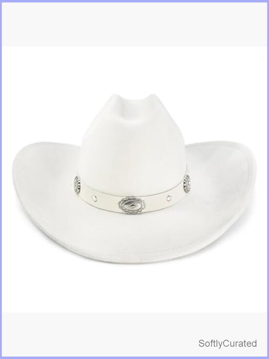 Felt Cattleman Cowboy Hat with Shapeable Wide Brim Western Hat for Adults